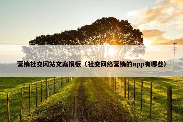 营销社交网站文案模板（社交网络营销的app有哪些）