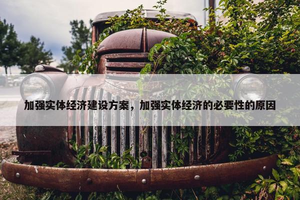 加强实体经济建设方案，加强实体经济的必要性的原因
