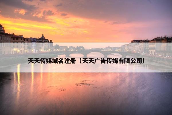 天天传媒域名注册（天天广告传媒有限公司）