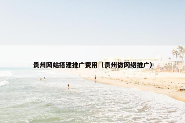 贵州网站搭建推广费用（贵州做网络推广）