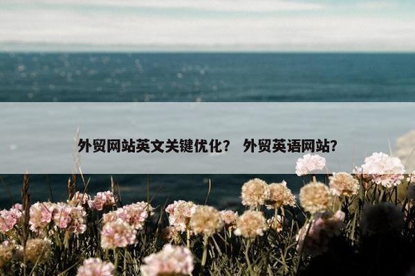 外贸网站英文关键优化？ 外贸英语网站？