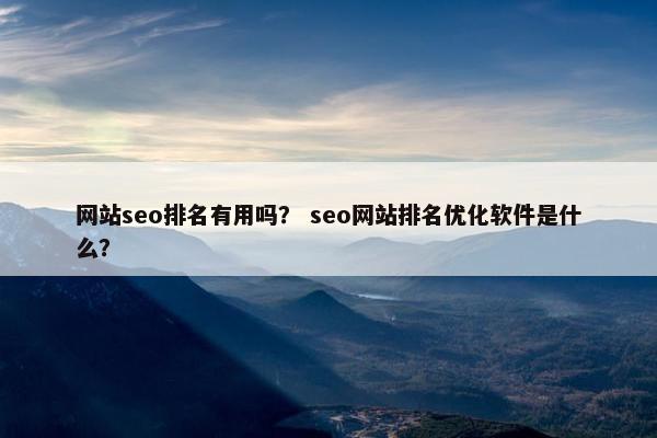 网站seo排名有用吗？ seo网站排名优化软件是什么？