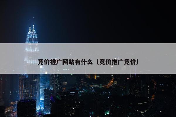 竞价推广网站有什么（竞价推广竞价）
