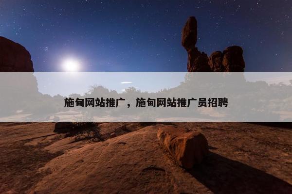 施甸网站推广，施甸网站推广员招聘