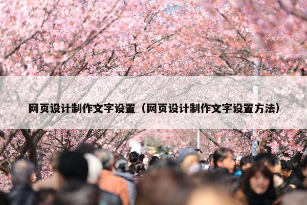 网页设计制作文字设置（网页设计制作文字设置方法）