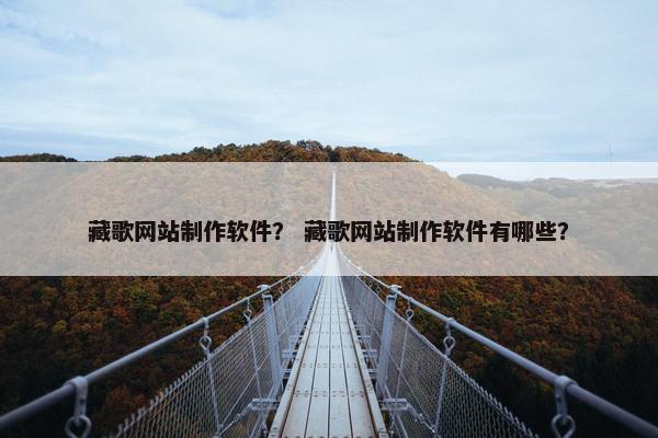藏歌网站制作软件？ 藏歌网站制作软件有哪些？