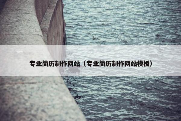 专业简历制作网站（专业简历制作网站模板）