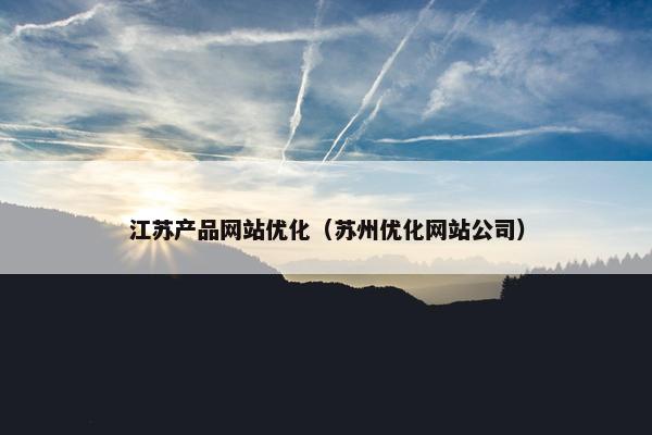 江苏产品网站优化（苏州优化网站公司）