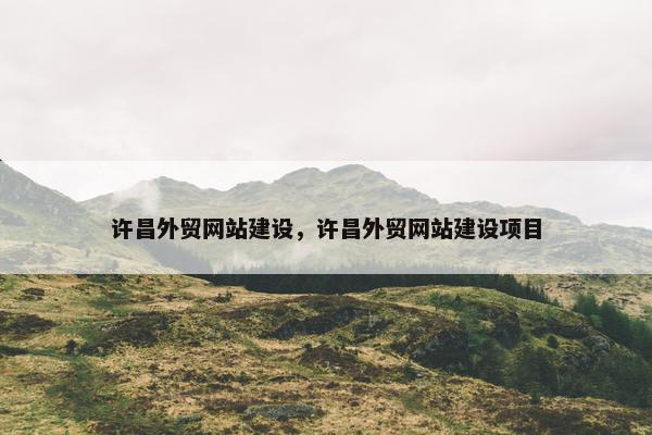 许昌外贸网站建设，许昌外贸网站建设项目