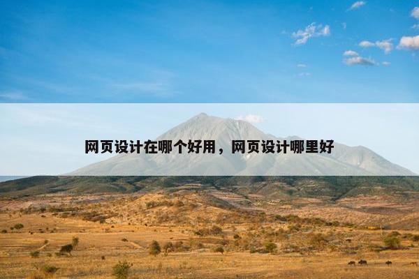 网页设计在哪个好用，网页设计哪里好