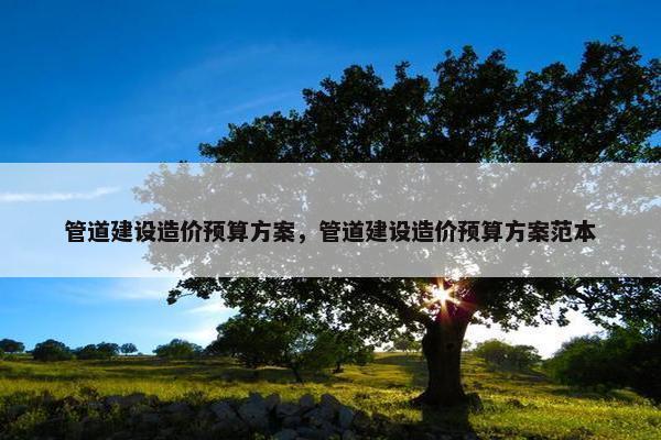 管道建设造价预算方案，管道建设造价预算方案范本