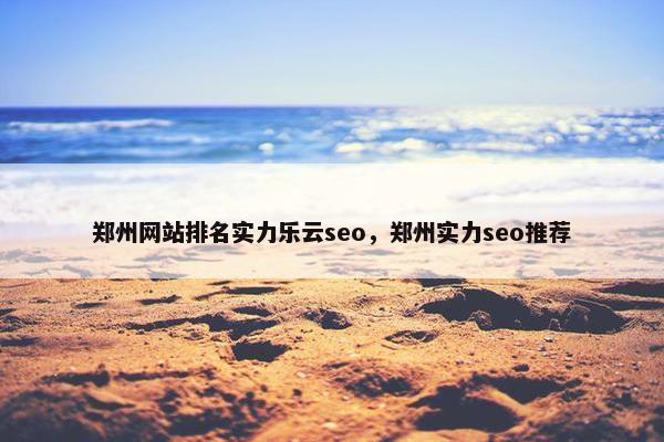 郑州网站排名实力乐云seo，郑州实力seo推荐