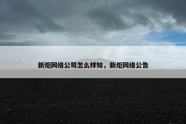 新炬网络公司怎么样知，新炬网络公告