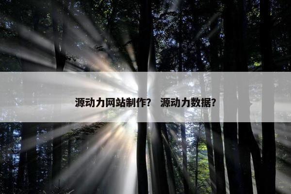 源动力网站制作？ 源动力数据？