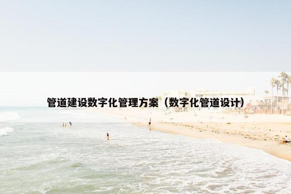 管道建设数字化管理方案（数字化管道设计）