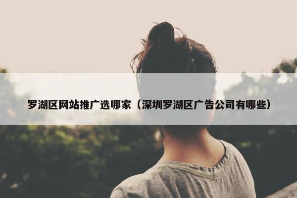 罗湖区网站推广选哪家（深圳罗湖区广告公司有哪些）