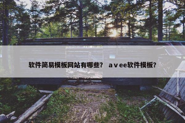 软件简易模板网站有哪些？ aⅴee软件模板？