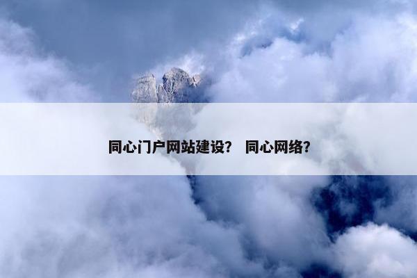 同心门户网站建设？ 同心网络？