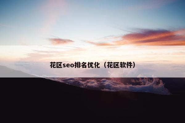 花区seo排名优化（花区软件）