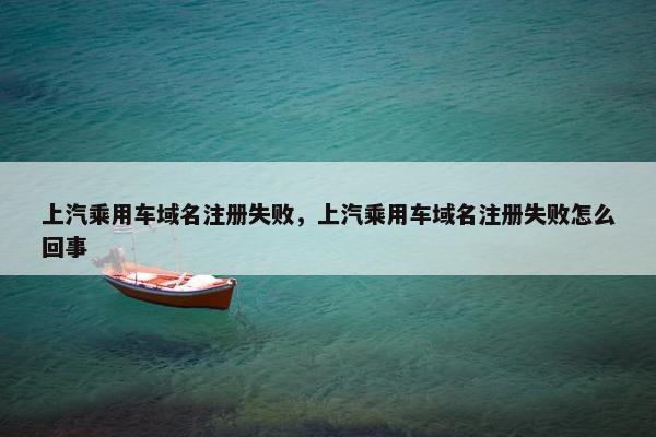 上汽乘用车域名注册失败，上汽乘用车域名注册失败怎么回事
