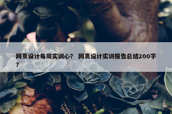 网页设计每周实训心？ 网页设计实训报告总结200字？