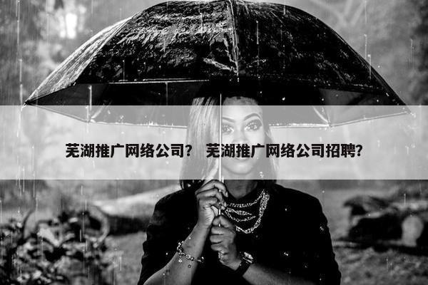 芜湖推广网络公司？ 芜湖推广网络公司招聘？