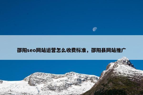 邵阳seo网站运营怎么收费标准，邵阳县网站推广
