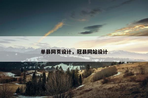 单县网页设计，冠县网站设计