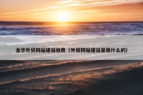 金华外贸网站建设收费（外贸网站建设是做什么的）