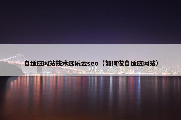 自适应网站技术选乐云seo（如何做自适应网站）