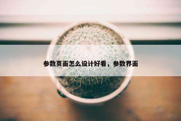 参数页面怎么设计好看，参数界面