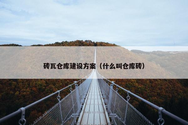 砖瓦仓库建设方案（什么叫仓库砖）