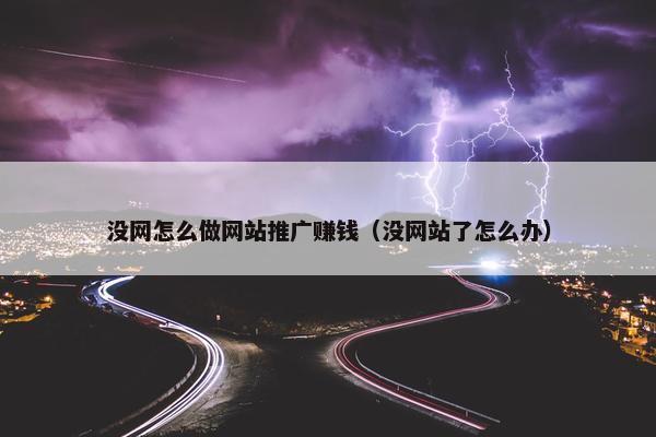 没网怎么做网站推广赚钱（没网站了怎么办）
