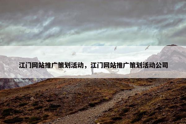 江门网站推广策划活动，江门网站推广策划活动公司