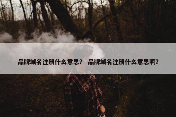 品牌域名注册什么意思？ 品牌域名注册什么意思啊？