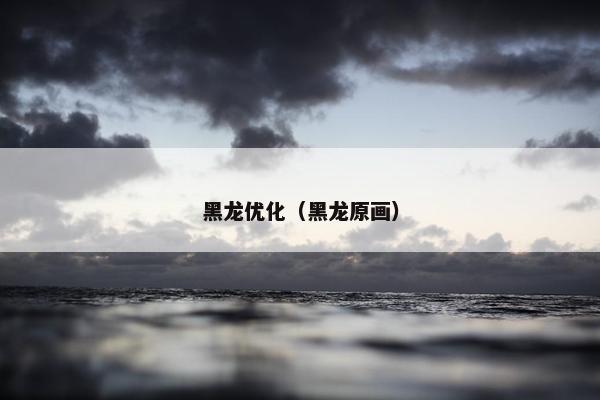 黑龙优化（黑龙原画）