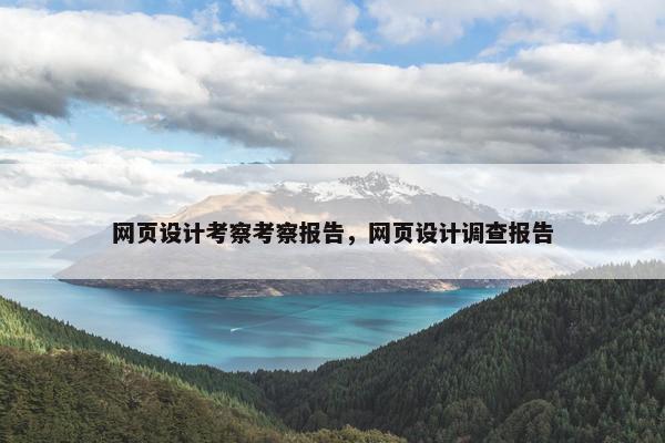 网页设计考察考察报告，网页设计调查报告