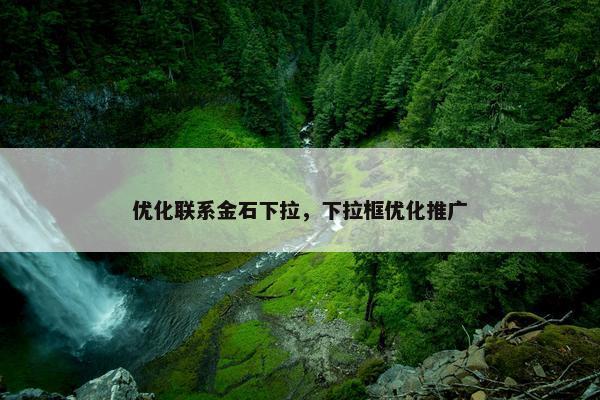 优化联系金石下拉，下拉框优化推广