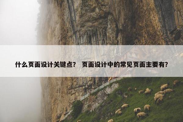 什么页面设计关键点？ 页面设计中的常见页面主要有？