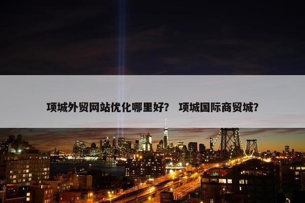 项城外贸网站优化哪里好？ 项城国际商贸城？