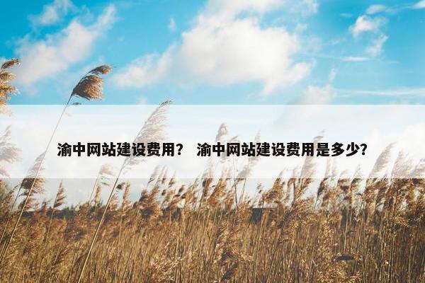 渝中网站建设费用？ 渝中网站建设费用是多少？