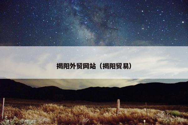 揭阳外贸网站（揭阳贸易）