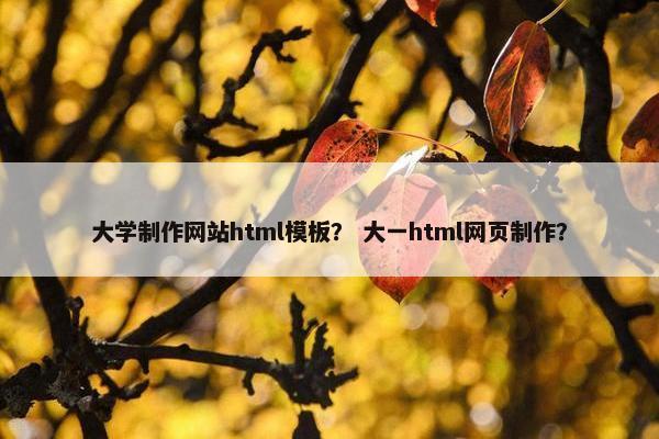 大学制作网站html模板？ 大一html网页制作？