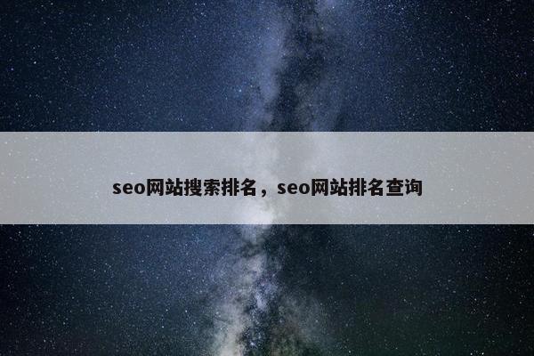 seo网站搜索排名，seo网站排名查询