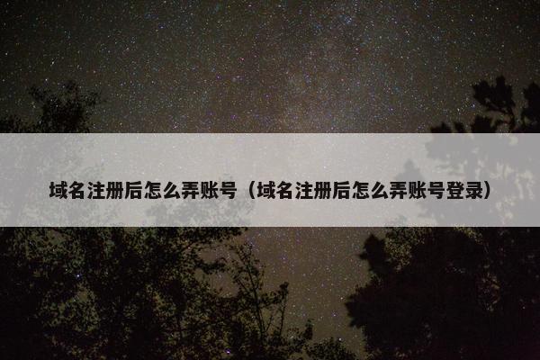 域名注册后怎么弄账号（域名注册后怎么弄账号登录）