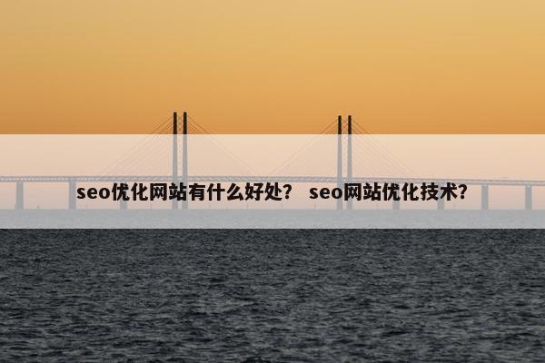 seo优化网站有什么好处？ seo网站优化技术？