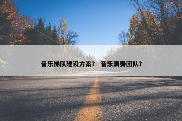 音乐梯队建设方案？ 音乐演奏团队？