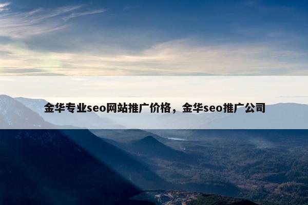 金华专业seo网站推广价格，金华seo推广公司