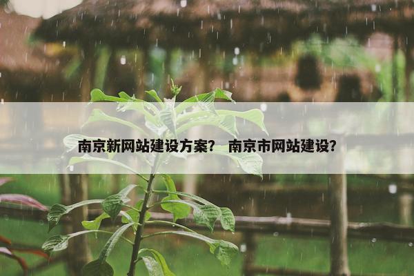 南京新网站建设方案？ 南京市网站建设？