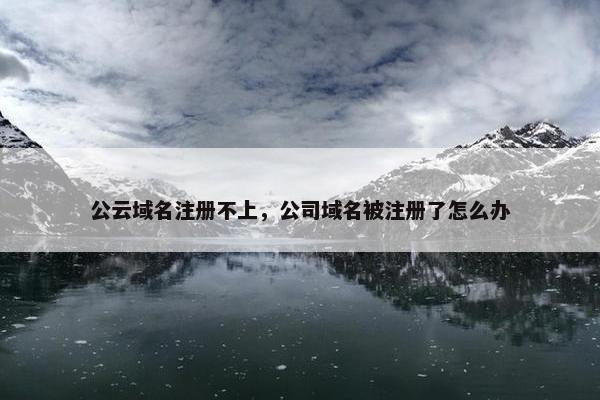 公云域名注册不上，公司域名被注册了怎么办